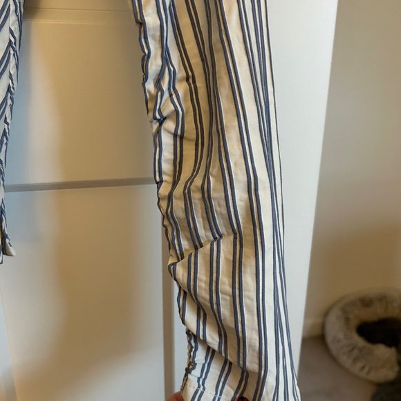 JASON WU Striped Button Up Blouse with Tie Back - Picture 2 of 7